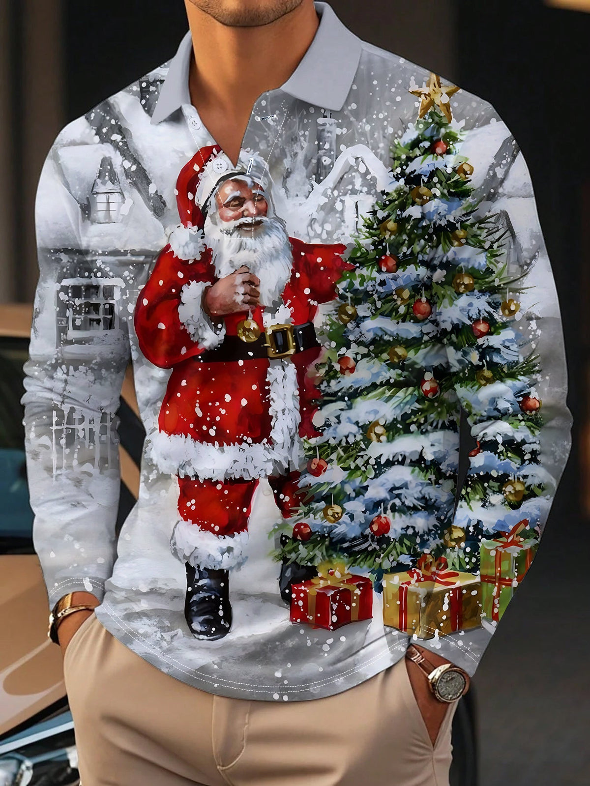 POLO IMPRIMÉ CHEMISIERS DE NOËL POUR HOMME