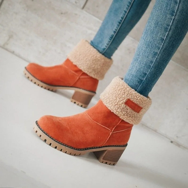 BOTTINES TALON BLOC POUR FEMME