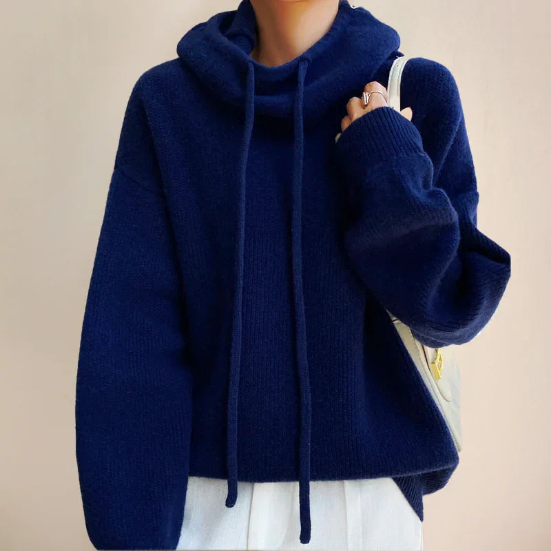 Arwen | Pull Femme Col Roulé à Capuche