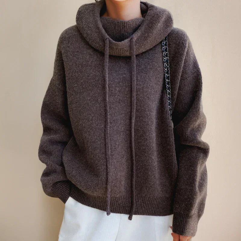 Arwen | Pull Femme Col Roulé à Capuche