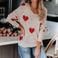 MOTIF COEUR PULL MAILLE POUR FEMME