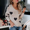 MOTIF COEUR PULL MAILLE POUR FEMME