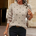 PULL MAILLE POIS COL ROND POUR FEMME
