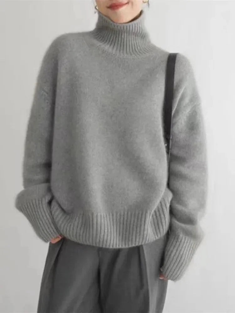 Inès | Pull Col Roulé Torsadé Femme
