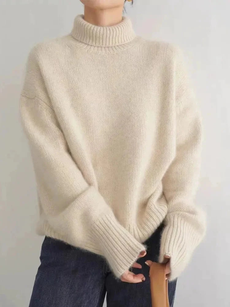 Inès | Pull Col Roulé Torsadé Femme