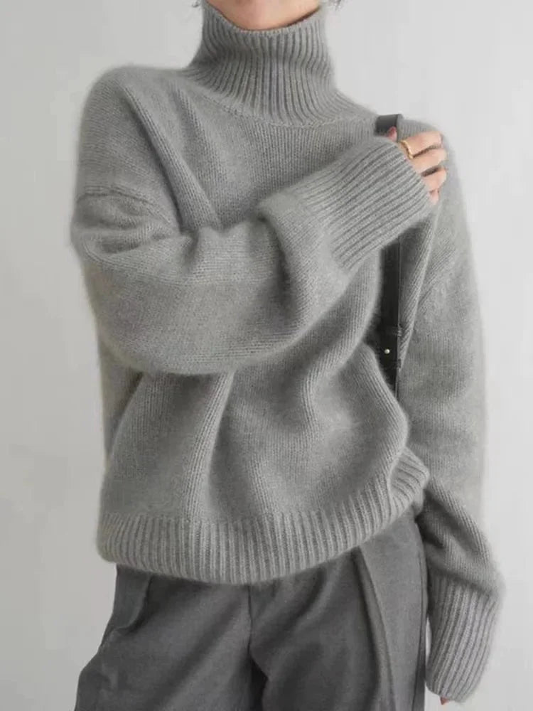 Inès | Pull Col Roulé Torsadé Femme