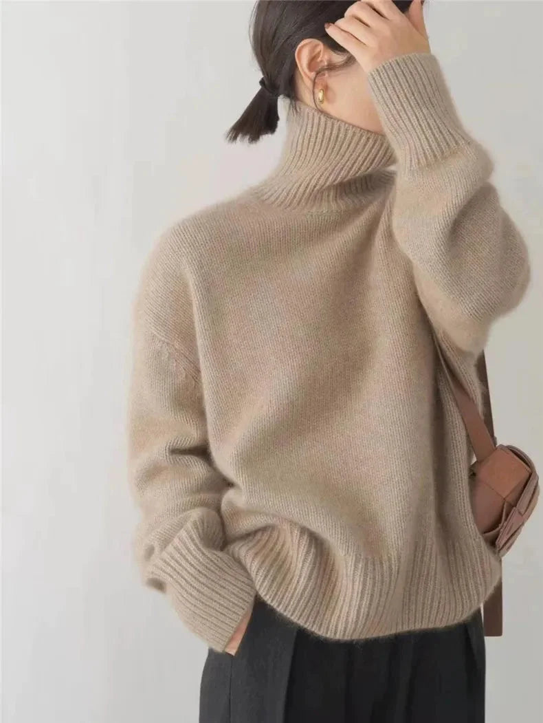 Inès | Pull Col Roulé Torsadé Femme