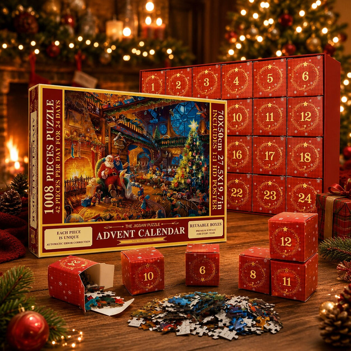 Calendriers de l'Avent cadeaux de Noël: puzzle 1008 pièces à