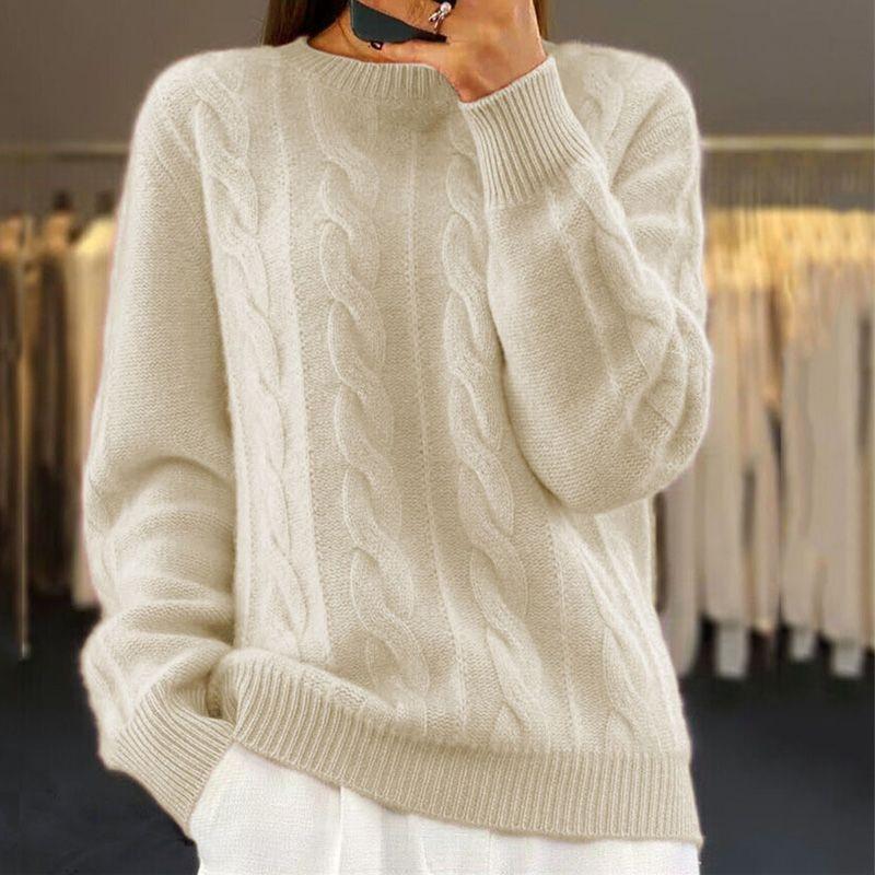 ANNA PULL MAILLE AMPLE COL ROND POUR FEMME