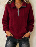 GILET POUR FEMME ZIPPÉ MAILLE CÂBLÉE