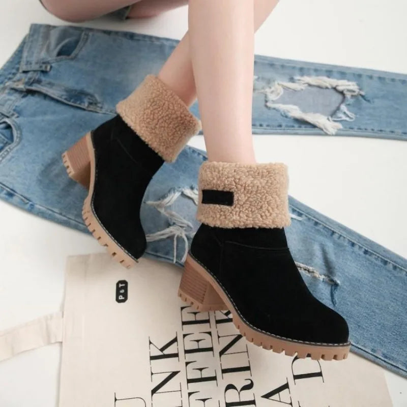 BOTTINES TALON BLOC POUR FEMME