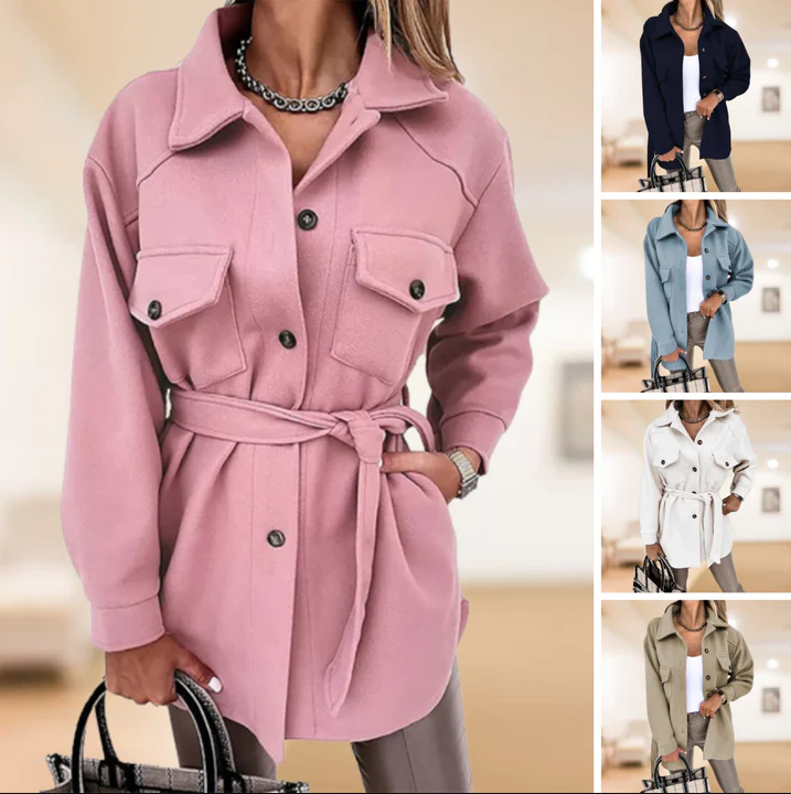 VESTE CHEMISE CEINTURÉE POUR FEMME