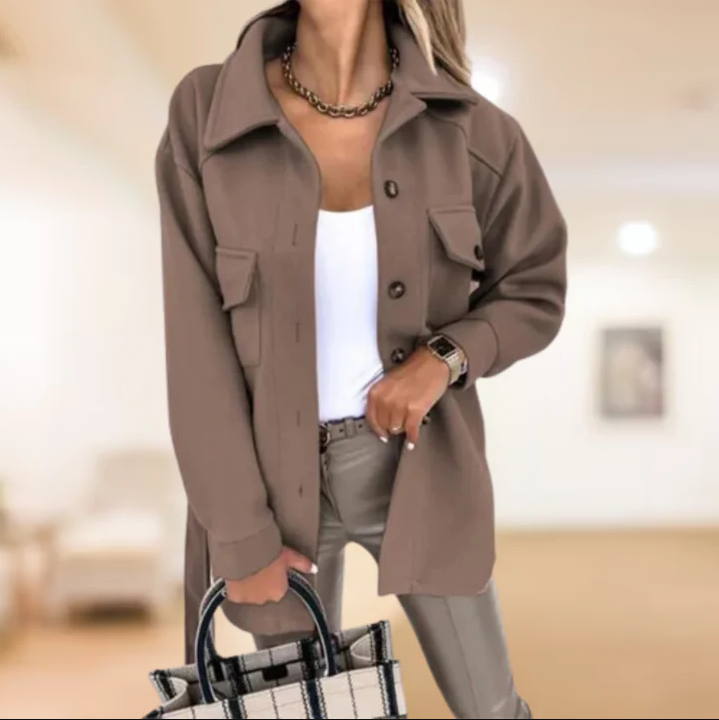 VESTE CHEMISE CEINTURÉE POUR FEMME