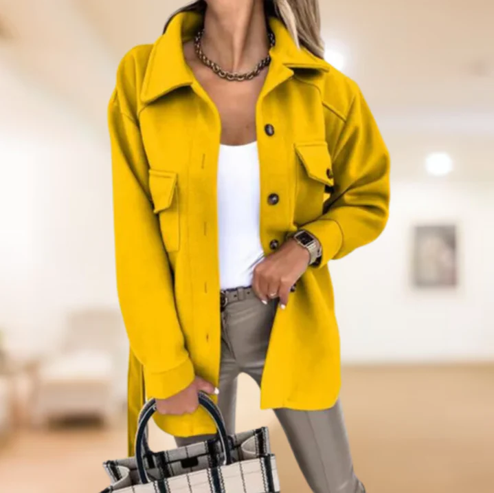 VESTE CHEMISE CEINTURÉE POUR FEMME