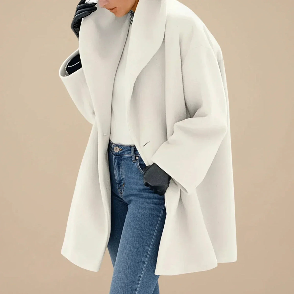 MANTEAU OVERSIZE COL LARGE POUR FEMME