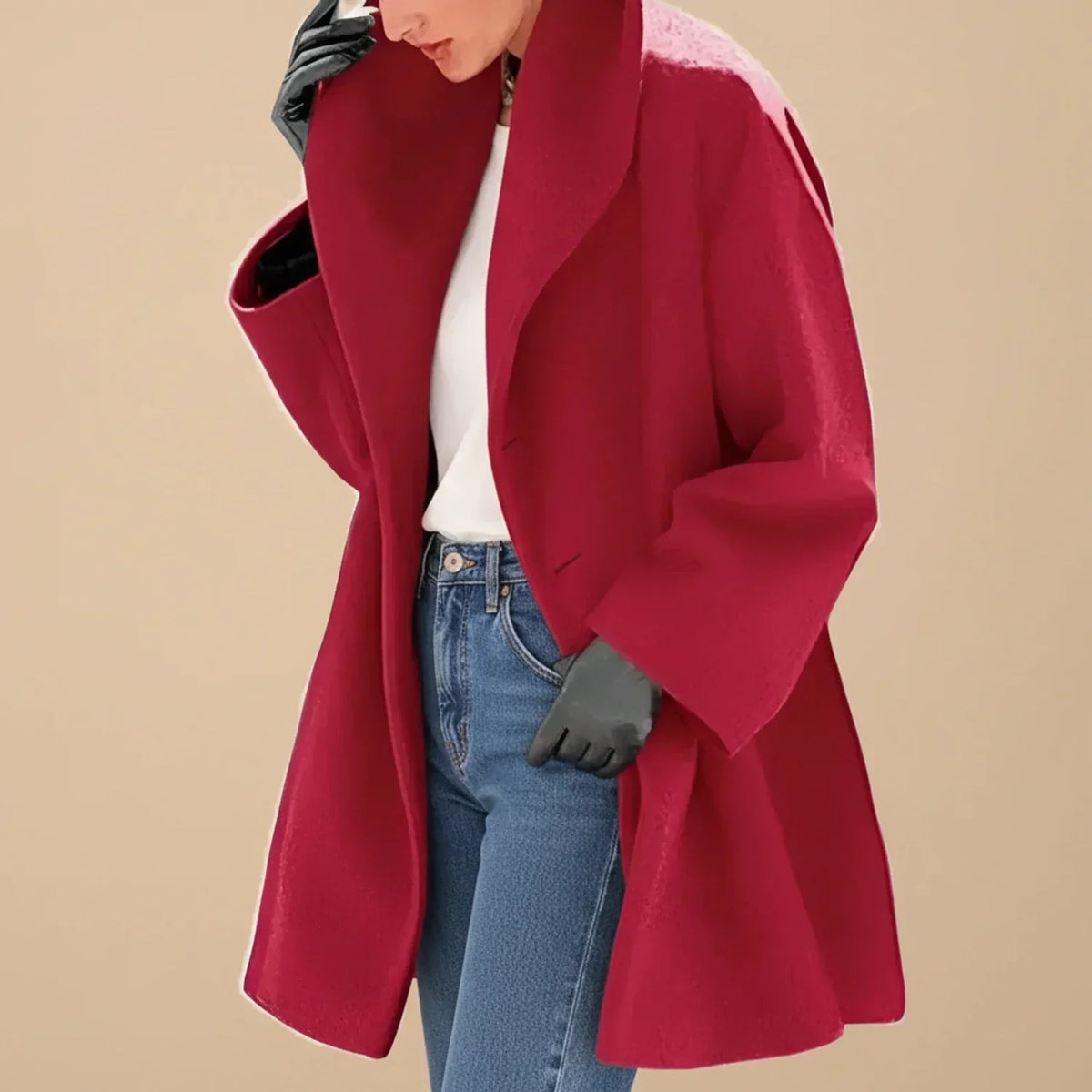 MANTEAU OVERSIZE COL LARGE POUR FEMME