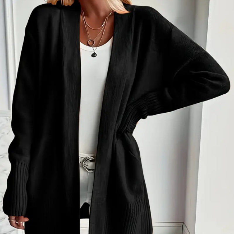 GILET POUR FEMME OUVERT MAILLE CÔTELÉE