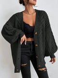 GILET POUR FEMME MAILLE TORSADÉE OVERSIZE