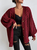 GILET POUR FEMME MAILLE TORSADÉE OVERSIZE