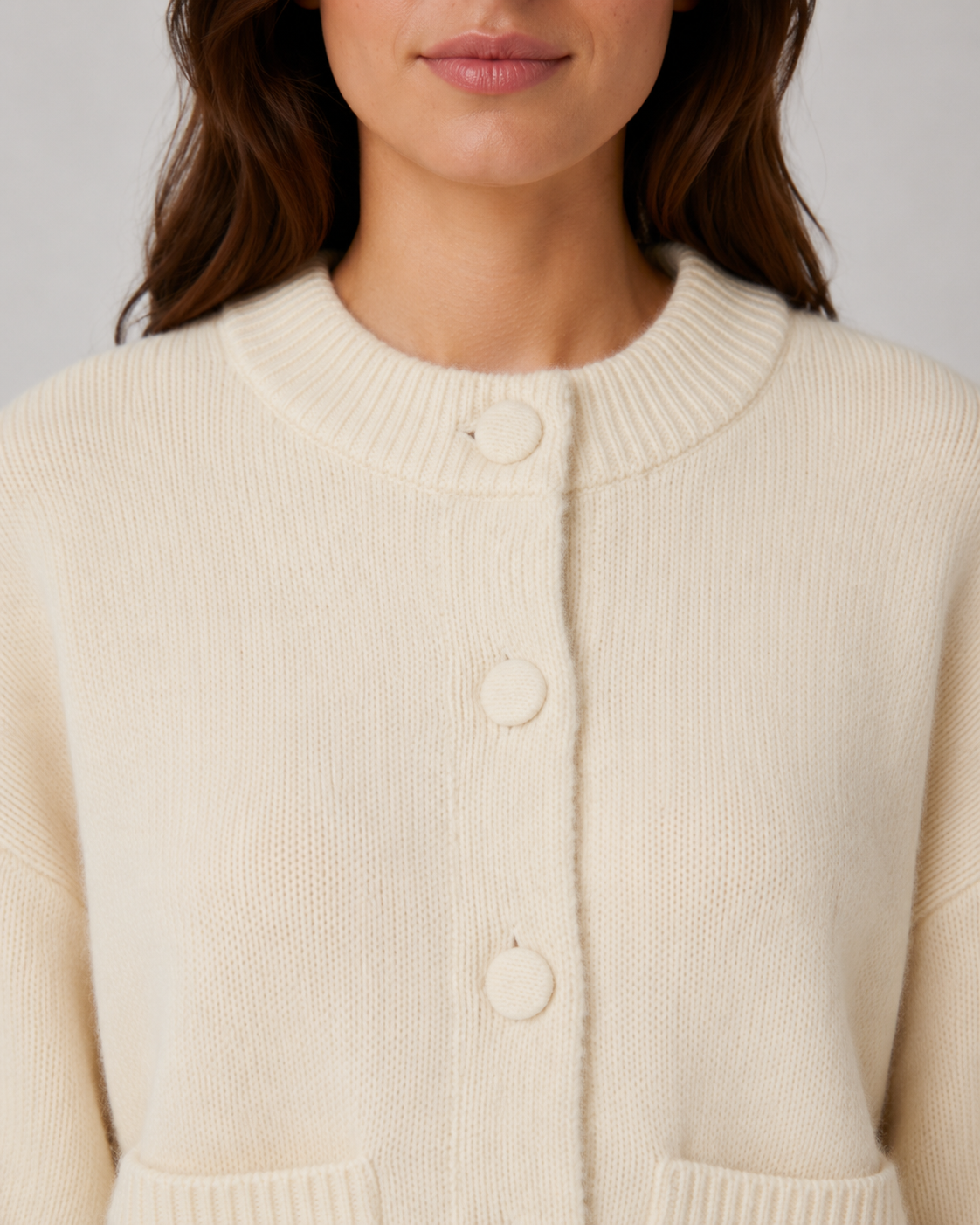 GILET POUR FEMME COURT EN MAILLE ÉPAISSE