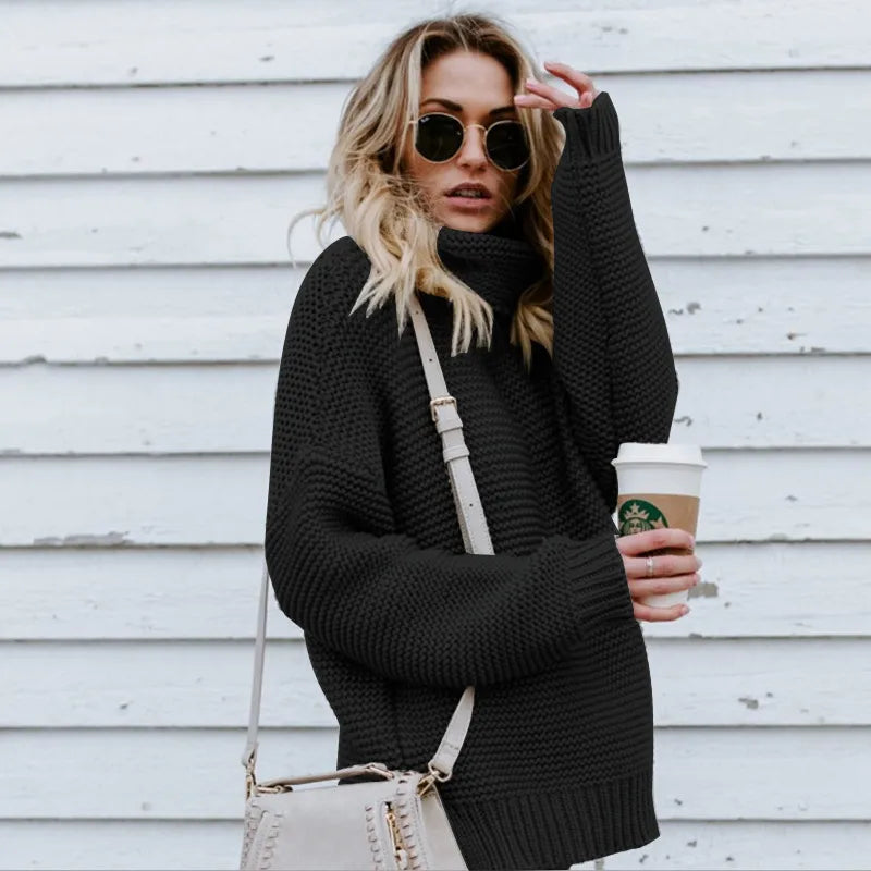 PULL COL ROULÉ OVERSIZE POUR FEMME
