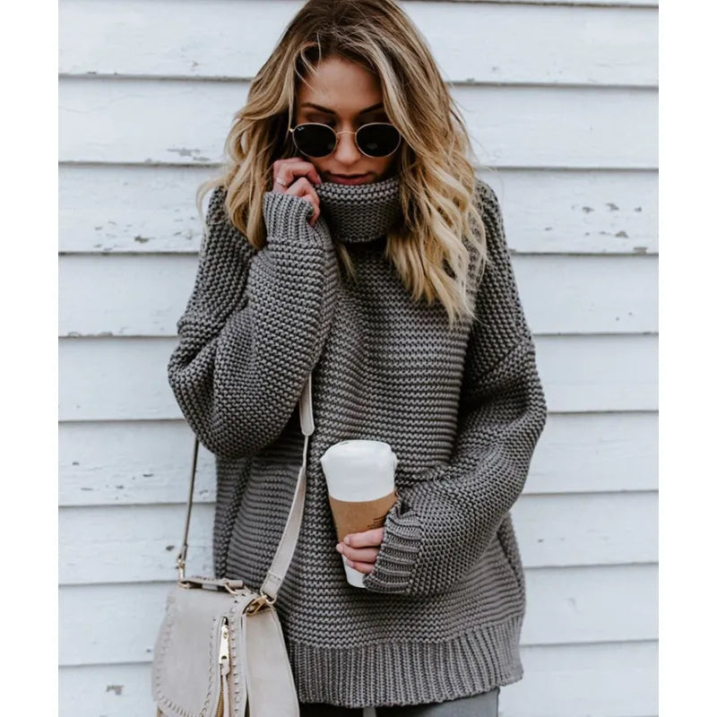 PULL COL ROULÉ OVERSIZE POUR FEMME