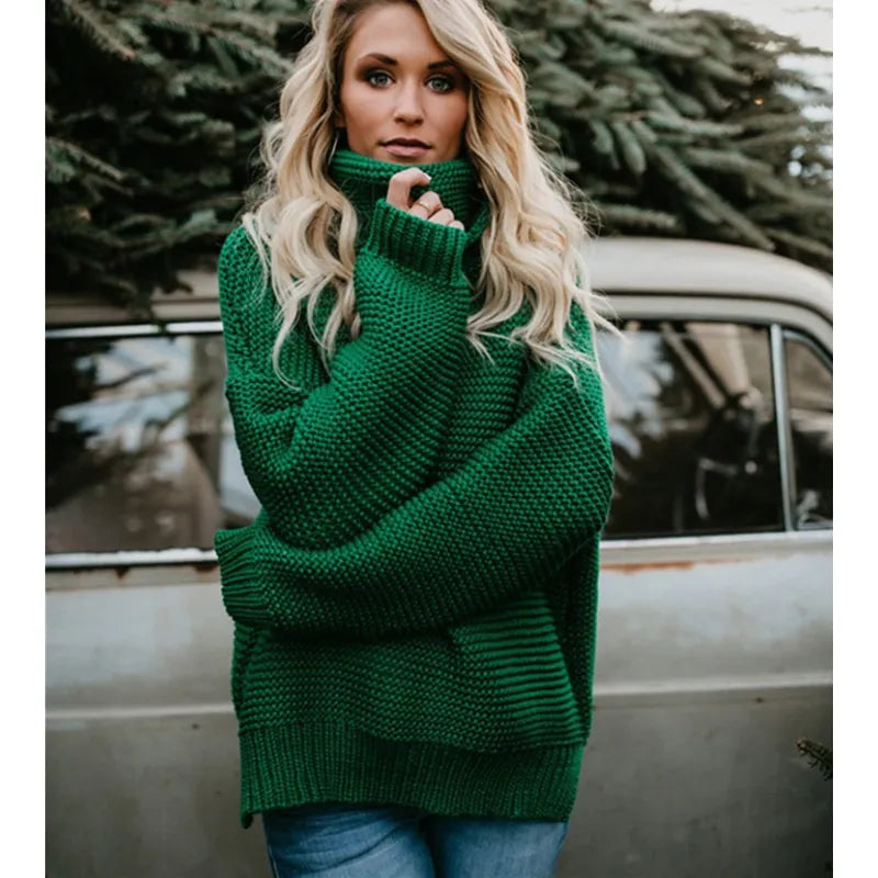 PULL COL ROULÉ OVERSIZE POUR FEMME