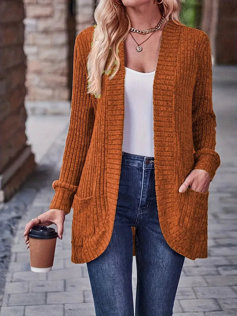 GILET POUR FEMME MAILLE COL CONTRASTÉ