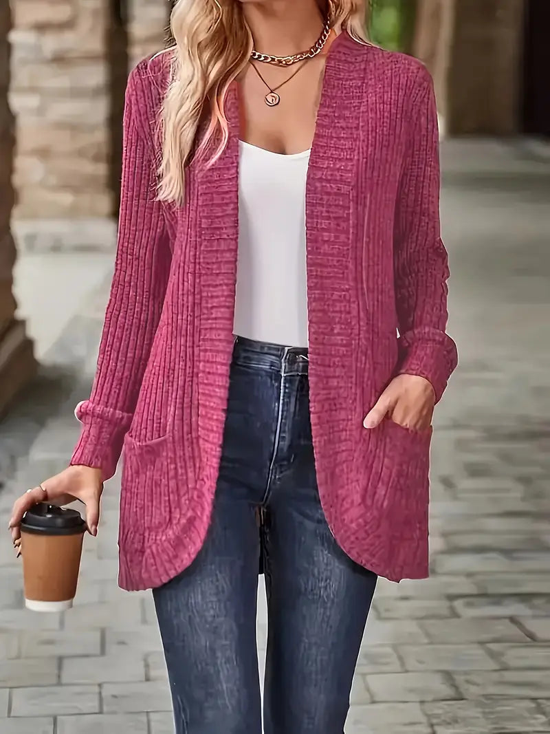 GILET POUR FEMME MAILLE COL CONTRASTÉ