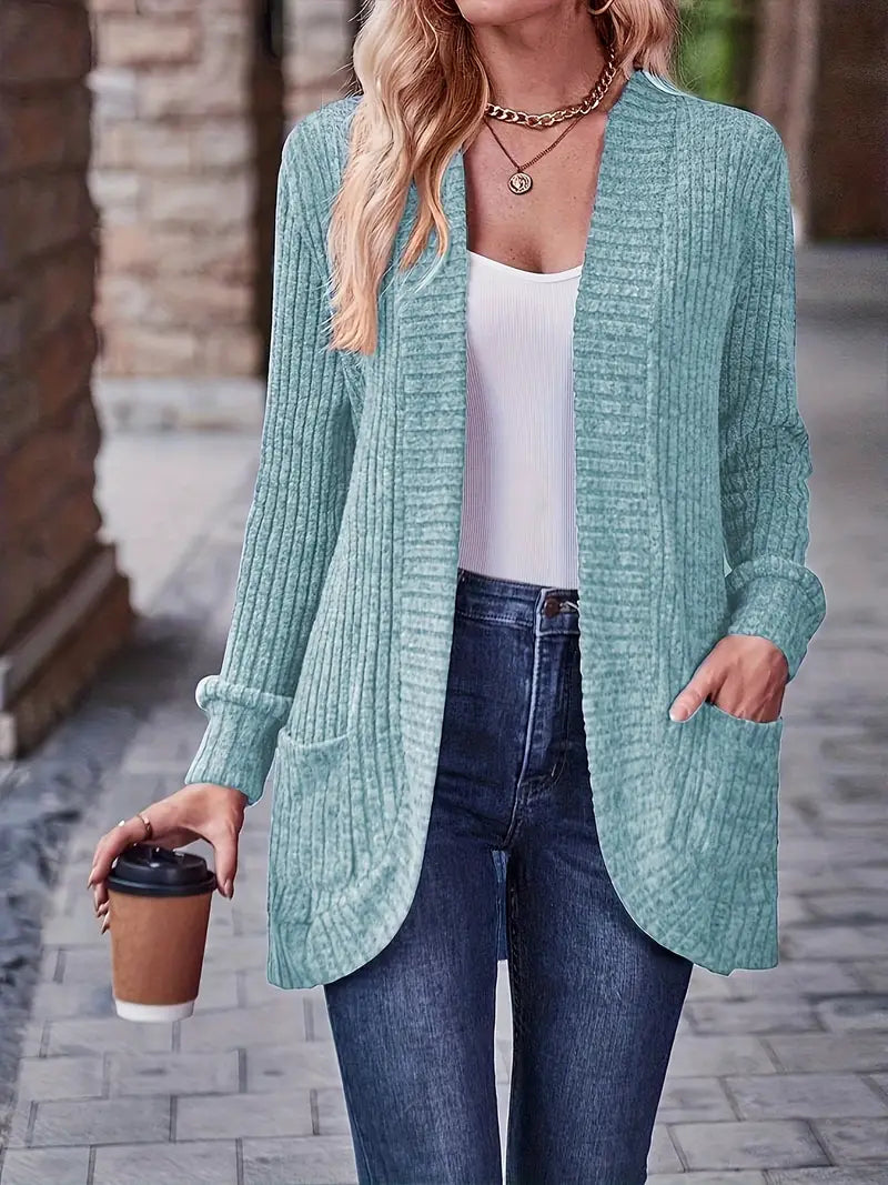 GILET POUR FEMME MAILLE COL CONTRASTÉ