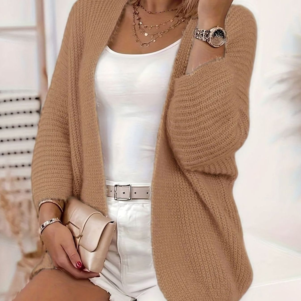 GILET POUR FEMME MAILLE OUVERTE